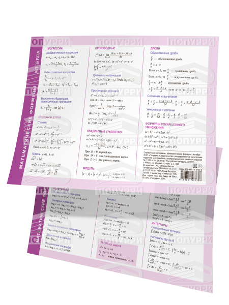 Математические формулы. Алгебра