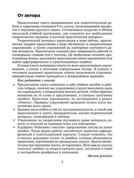 Русский язык на «отлично». 9 класс